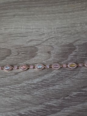Rose Gold Multi-Stone Bracelet with Pastel Accents